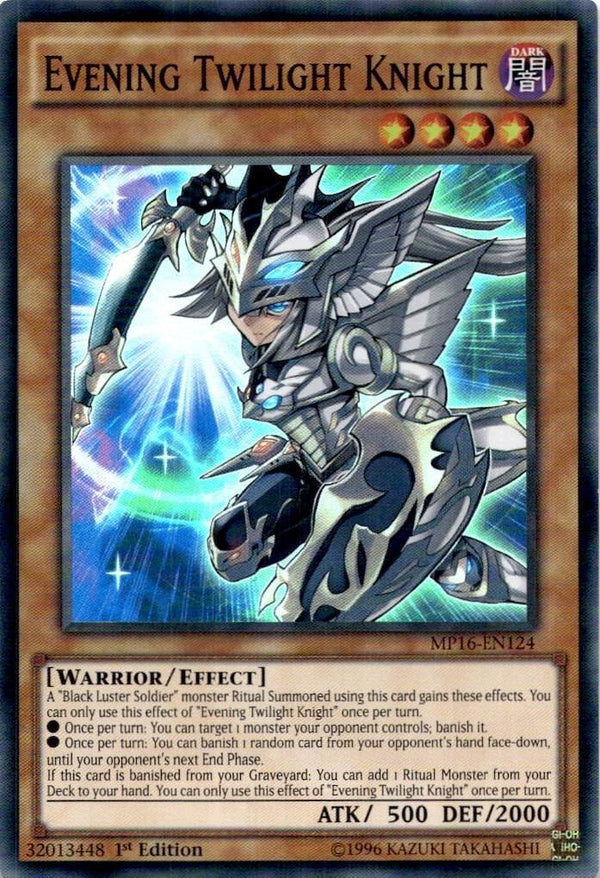Yugioh Evening Twilight Knight MP16-EN124 Super Rare 1st Edition VLP/NM