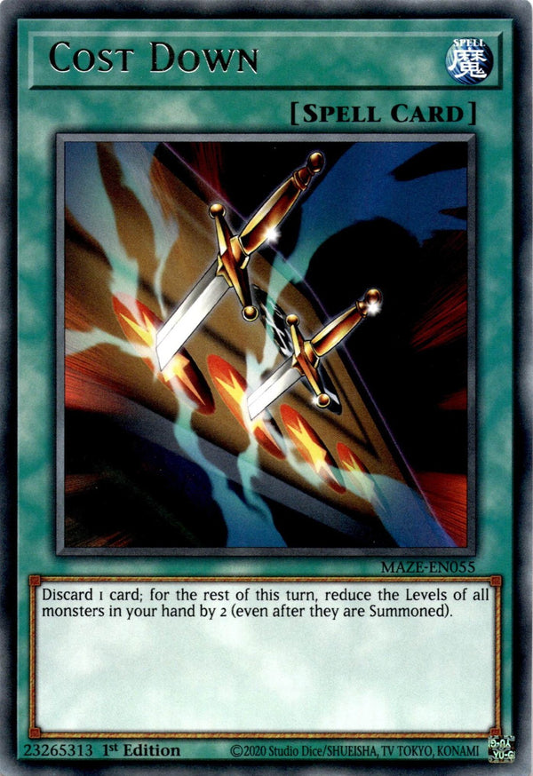 Yugioh Cost Down MAZE-EN055 Rare 1st Edition NM