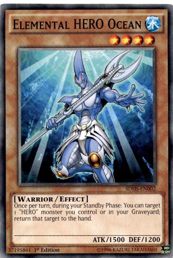 Yugioh Elemental HERO Ocean SDHS-EN002 Common 1st Edition HP