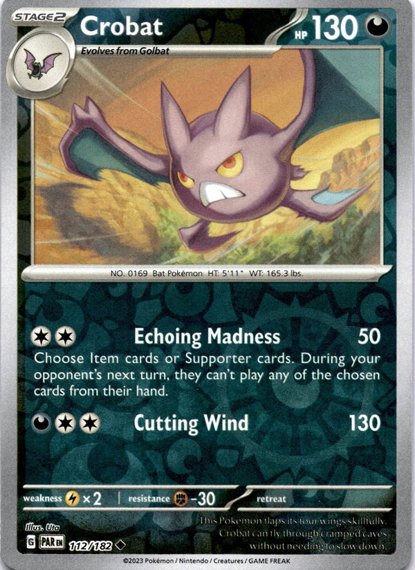 Pokemon Crobat 112/182 Paradox Rift Reverse Holo NM
