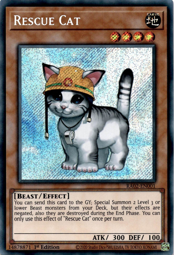 Yugioh Rescue Cat RA02-EN001 Secret Rare 1st Edition NM