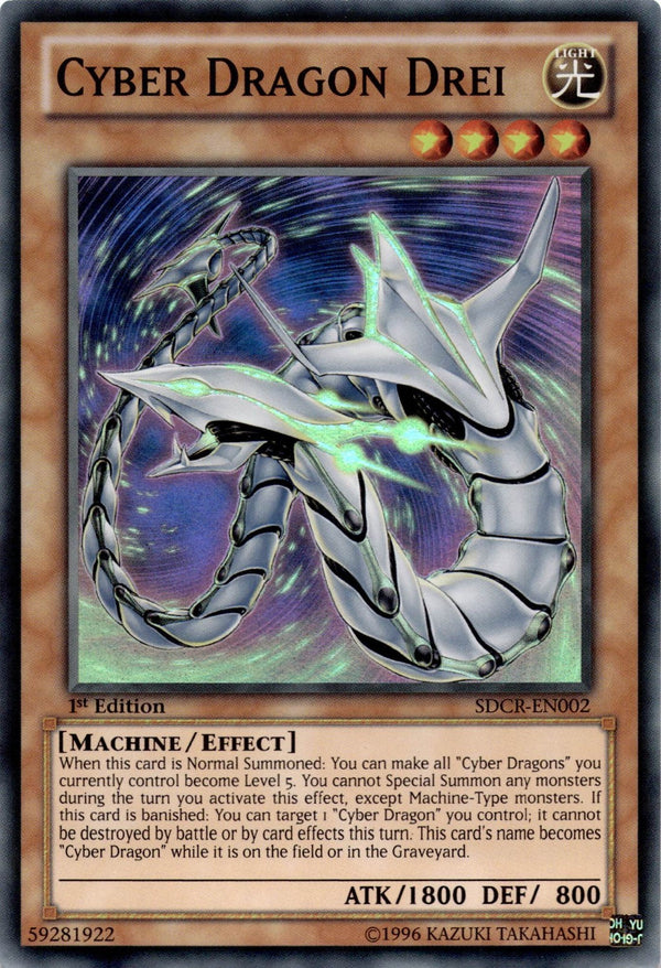 Yugioh Cyber Dragon Drei SDCR-EN002 Super Rare 1st Edition MP/LP