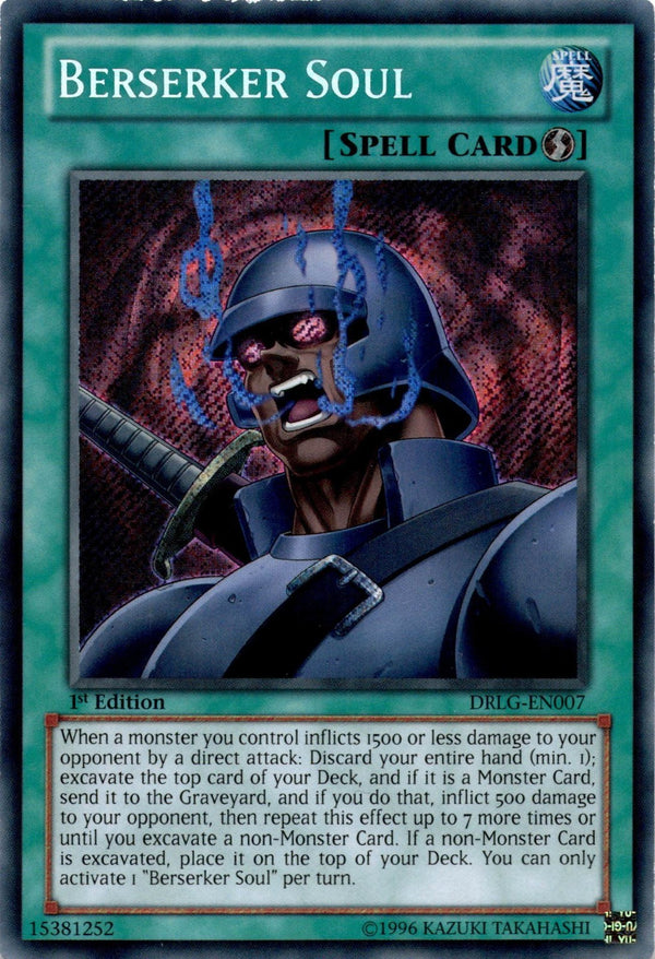 Yugioh Berserker Soul DRLG-EN007 Secret Rare 1st Edition HP