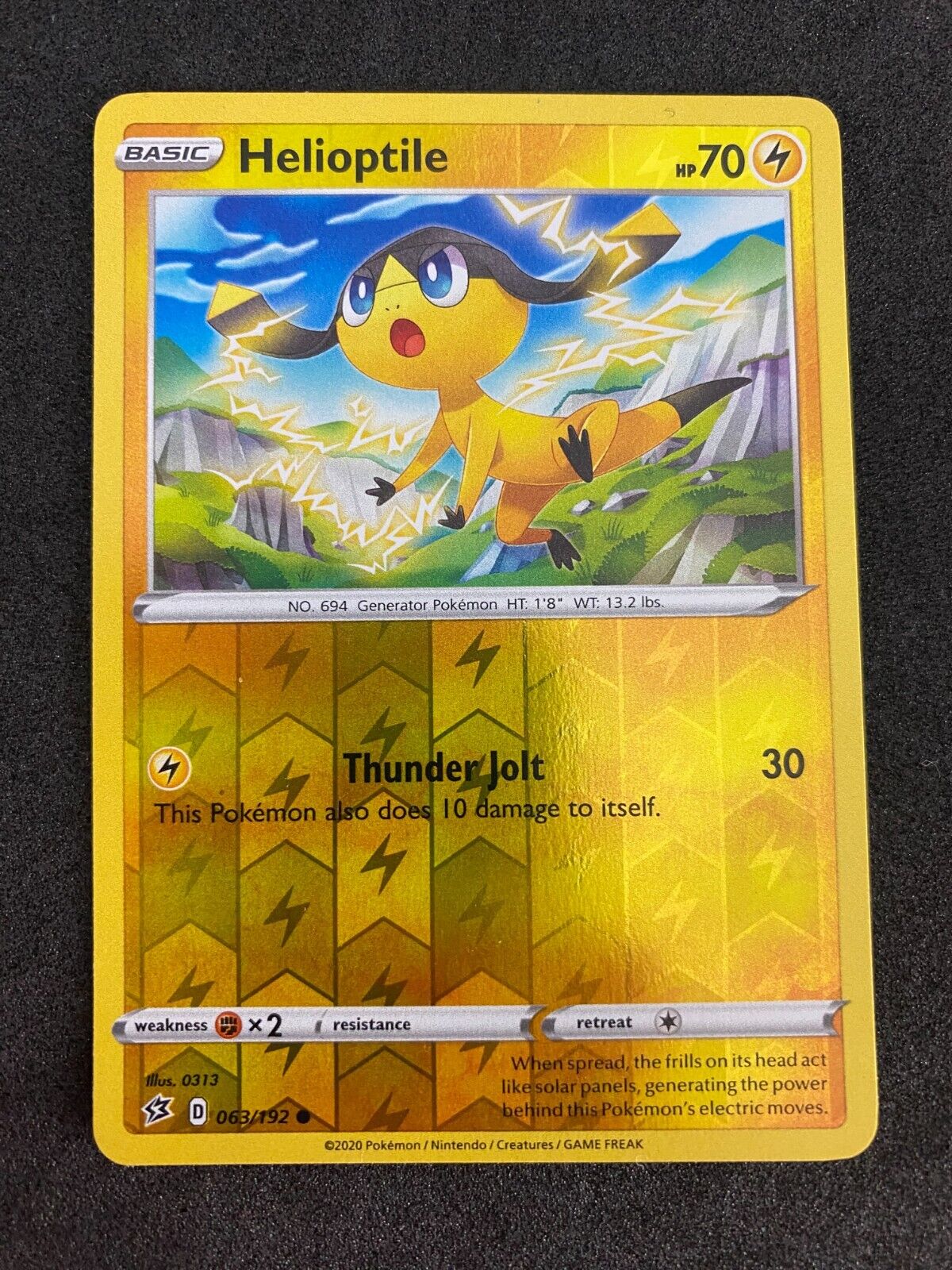 Pokemon Helioptile 063/192 Rebel Clash Reverse Holo NM-MINT 63/192