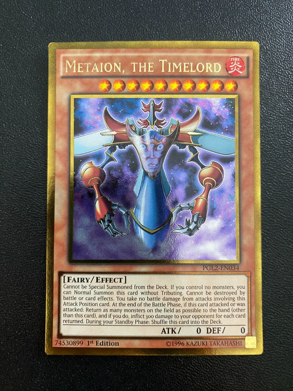 Yugioh Metaion, the Timelord PGL2-EN034 Gold Rare 1st Edition VLP/NM