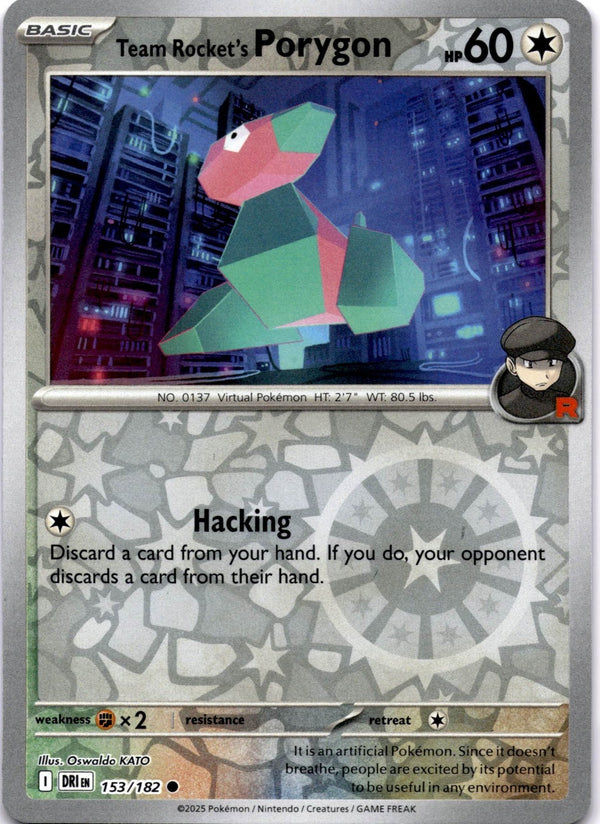 Pokemon Team Rocket's Porygon 153/182 Destined Rivals Reverse Holo NM