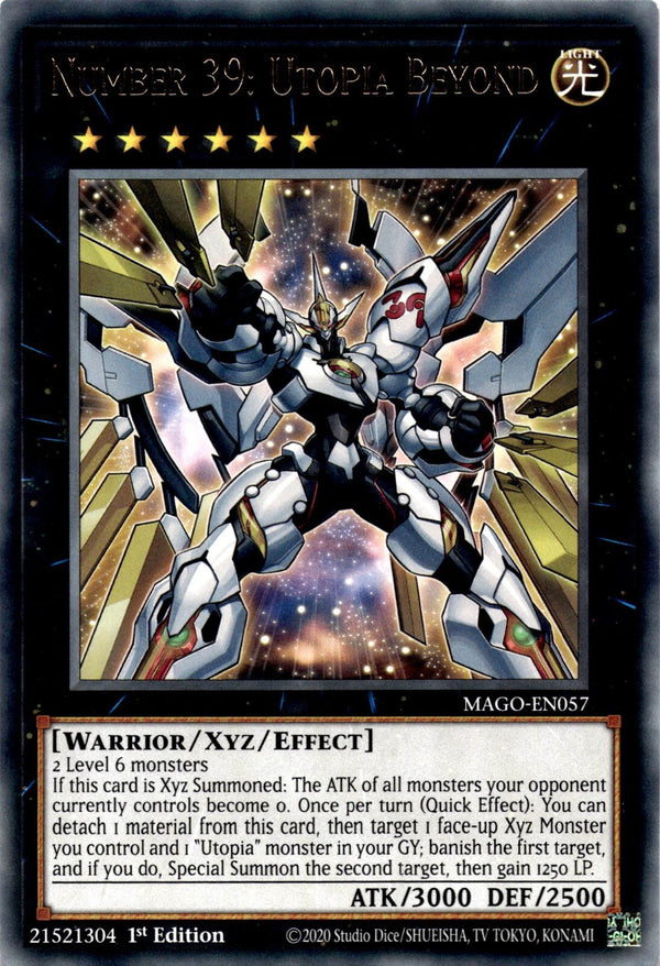 Yugioh Number 39: Utopia Beyond MAGO-EN057 Rare 1st Edition VLP/NM