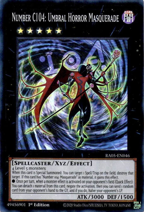 Yugioh Number C104: Umbral Horror Masquerade RA05-EN046 NA Print Super Rare NM