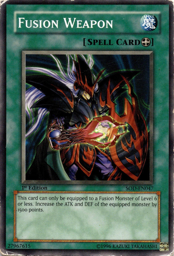 Yugioh Fusion Weapon SOD-EN047 Common 1st Edition DAMAGED
