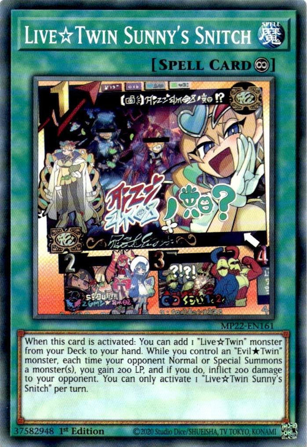 Yugioh Live☆Twin Sunny's Snitch MP22-EN161 Common 1st Edition NM