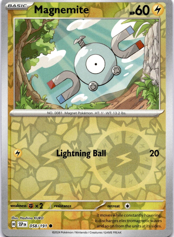 Pokemon Magnemite 058/191 Surging Sparks Reverse Holo NM