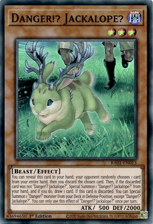 Yugioh Danger!? Jackalope? RA01-EN013 Super Rare 1st Edition NM