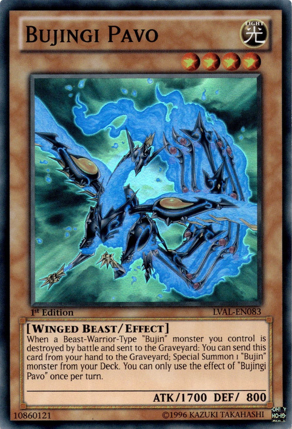 Yugioh Bujingi Pavo LVAL-EN083 Super Rare 1st Edition NM
