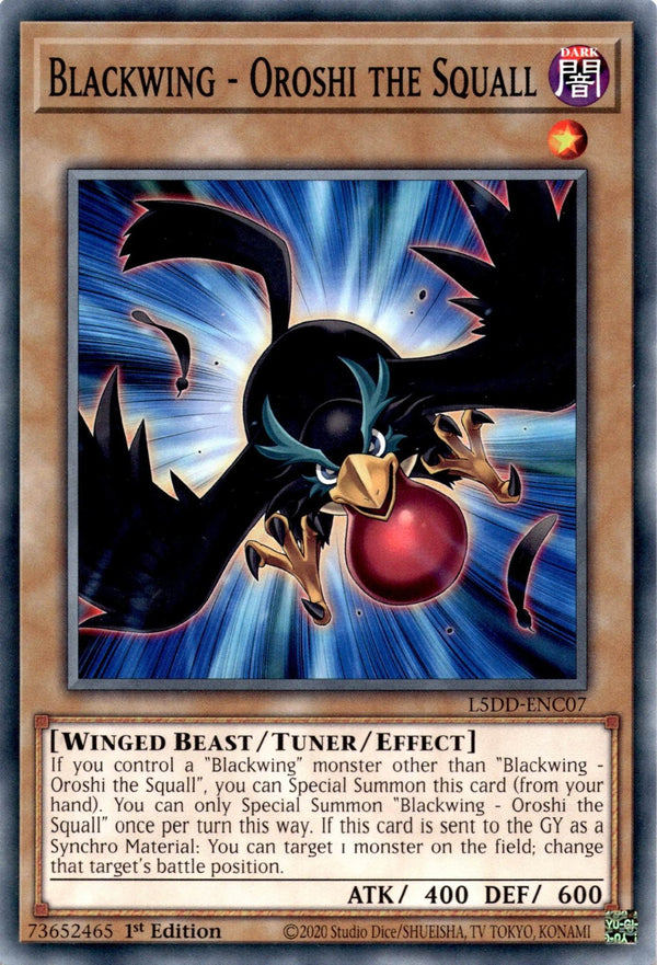 Yugioh Blackwing - Oroshi the Squall L5DD-ENC07 Common 1st Edition NM