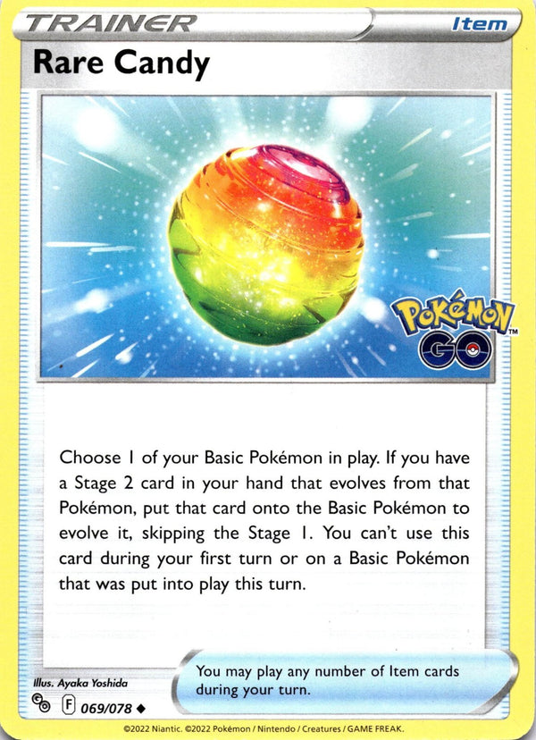 Pokemon Rare Candy 069/078 Pokemon Go Non Holo NM