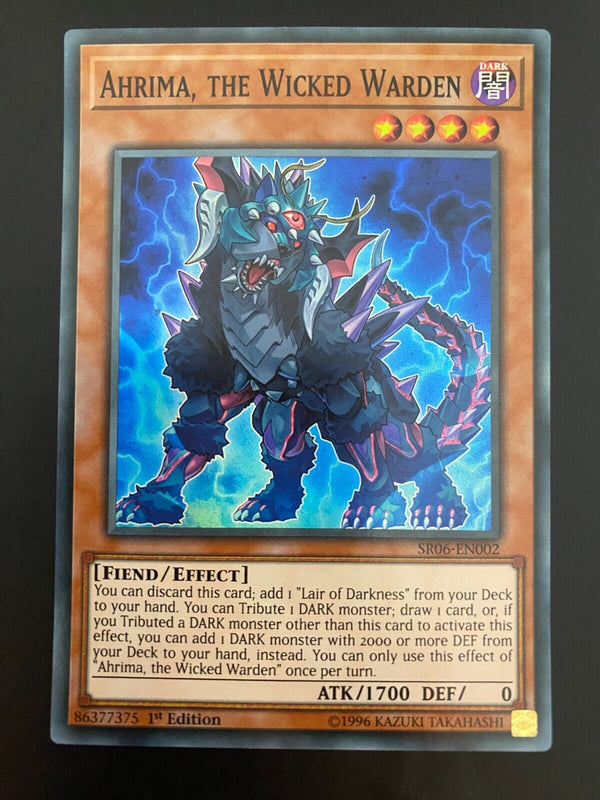 Yugioh Ahrima, the Wicked Warden SR06-EN002 Ultra Rare 1st Edition VLP/NM