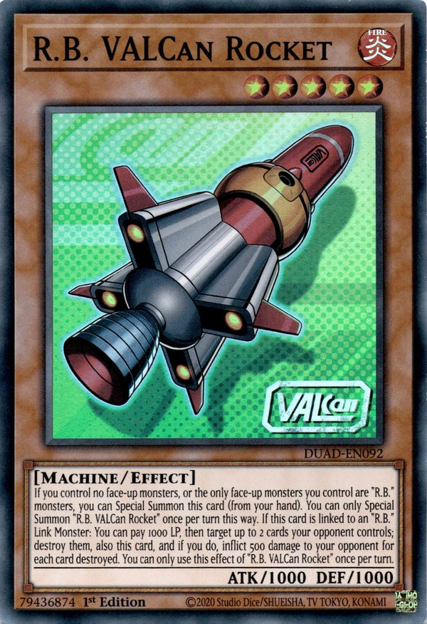 Yugioh R.B. VALCan Rocket DUAD-EN092 Super Rare 1st Edition VLP/NM