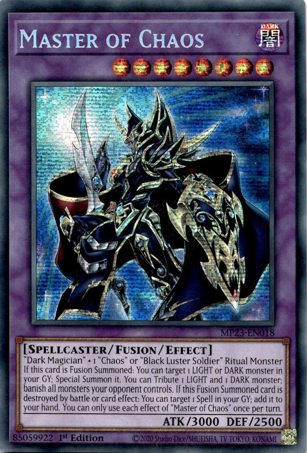 Yugioh Master of Chaos MP23-EN018 Secret Rare 1st Edition LP