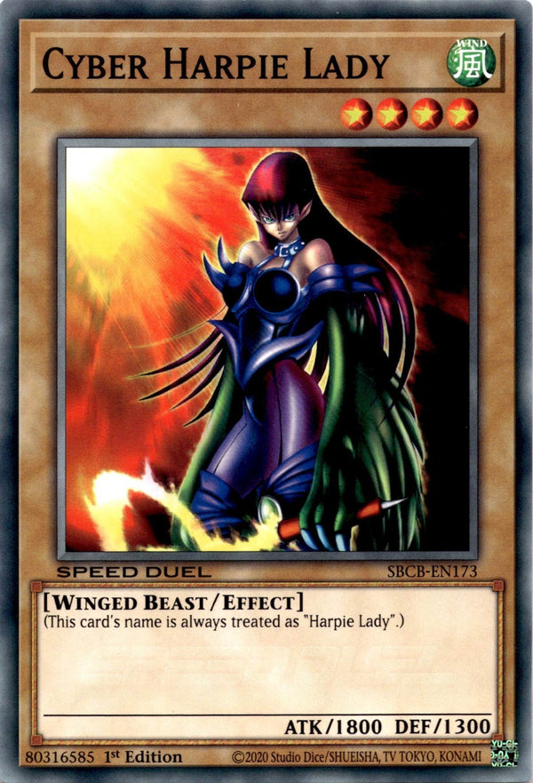 Yugioh Cyber Harpie Lady SBCB-EN173 Speed Duel Common 1st Edition NM