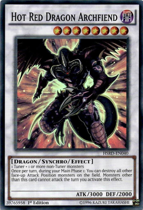 Yugioh Hot Red Dragon Archfiend HSRD-EN040 Super Rare 1st Edition NM