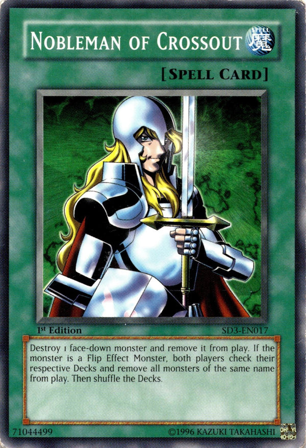 Yugioh Nobleman of Crossout SD3-EN017 Common 1st Edition HP