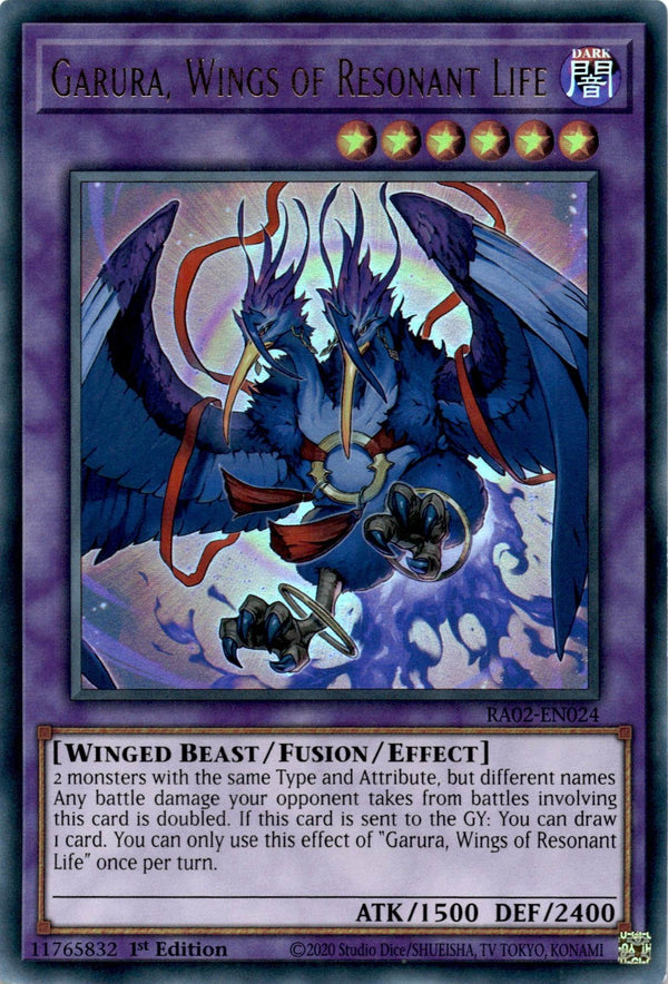 Yugioh Garura, Wings of Resonant Life RA02-EN024 Ultra Rare 1st Edition NM