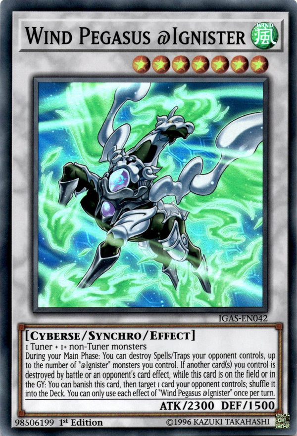 Yugioh Wind Pegasus @Ignister IGAS-EN042 Super Rare 1st Edition LP