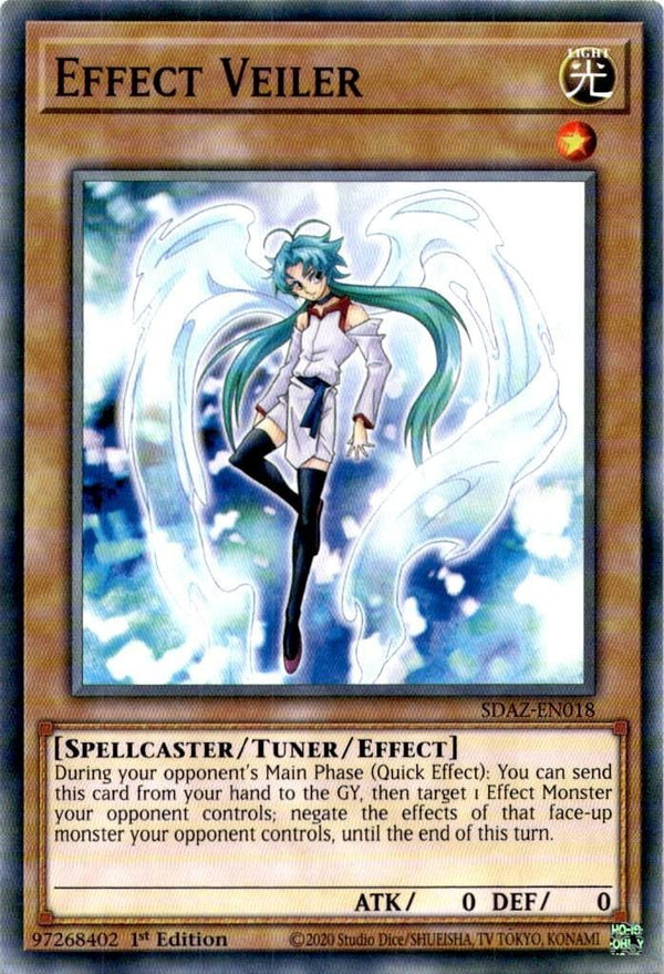 Yugioh Effect Veiler SDAZ-EN018 Common 1st Edition NM