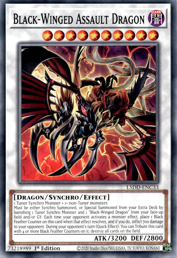 Yugioh Black-Winged Assault Dragon L5DD-ENC33 Common 1st Edition NM