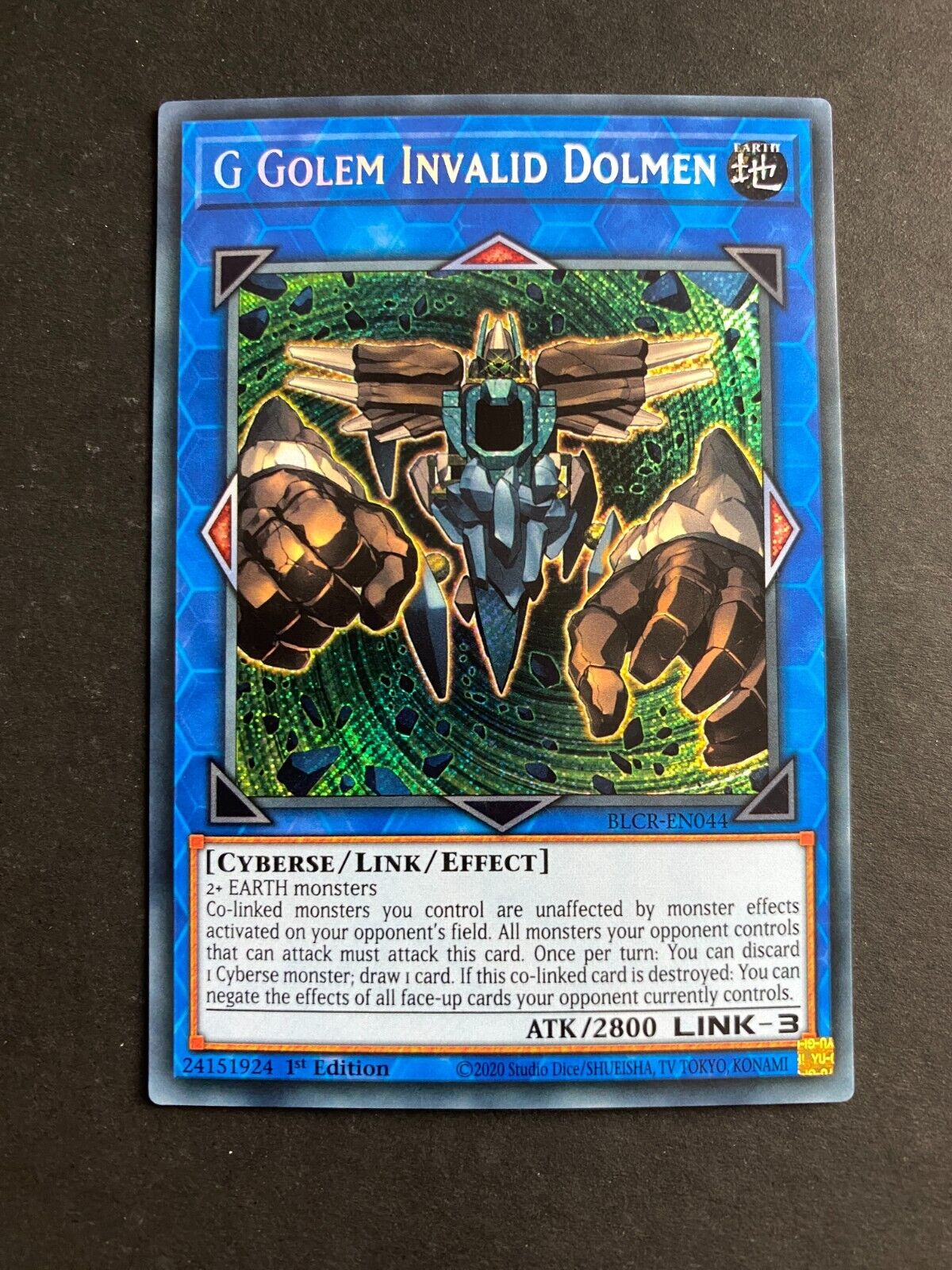 Yugioh G Golem Invalid Dolmen BLCR-EN044 Secret Rare 1st Edition NM