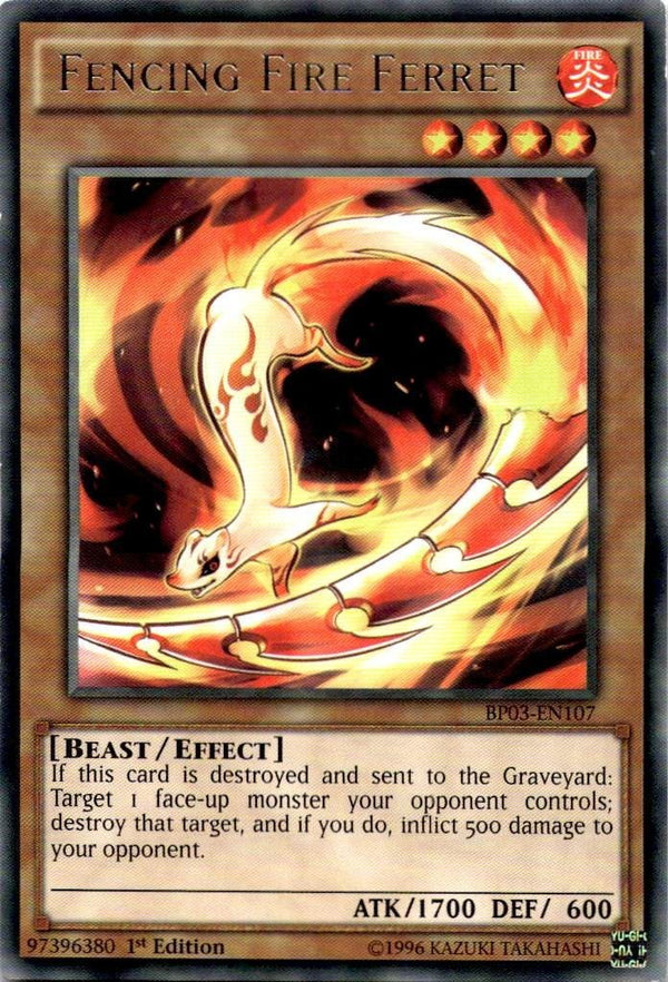 Yugioh Fencing Fire Ferret BP03-EN107 Rare 1st Edition LP