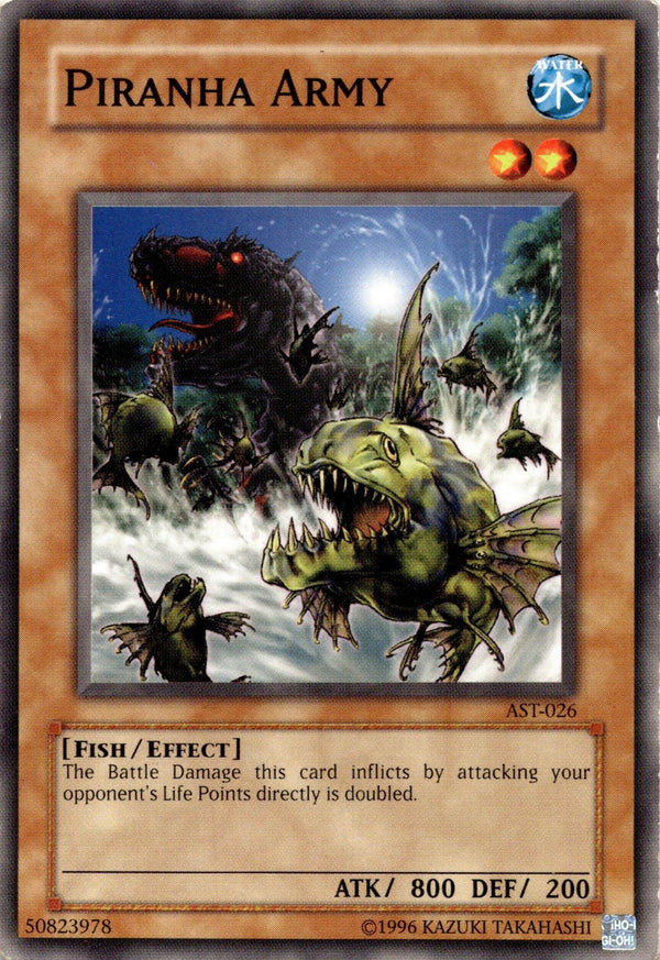 Yugioh Piranha Army AST-026 Common Unlimited Edition DAMAGED