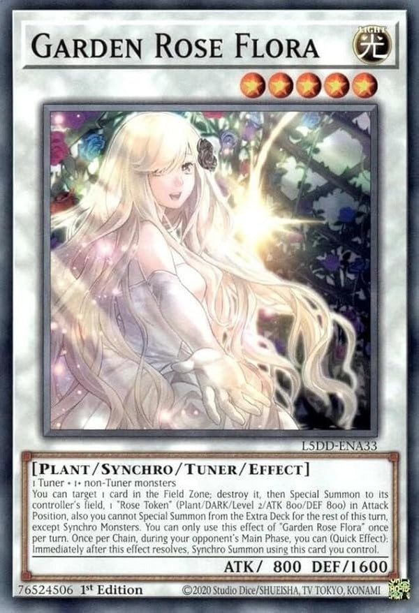 Yugioh Garden Rose Flora L5DD-ENA33 Common 1st Edition NM