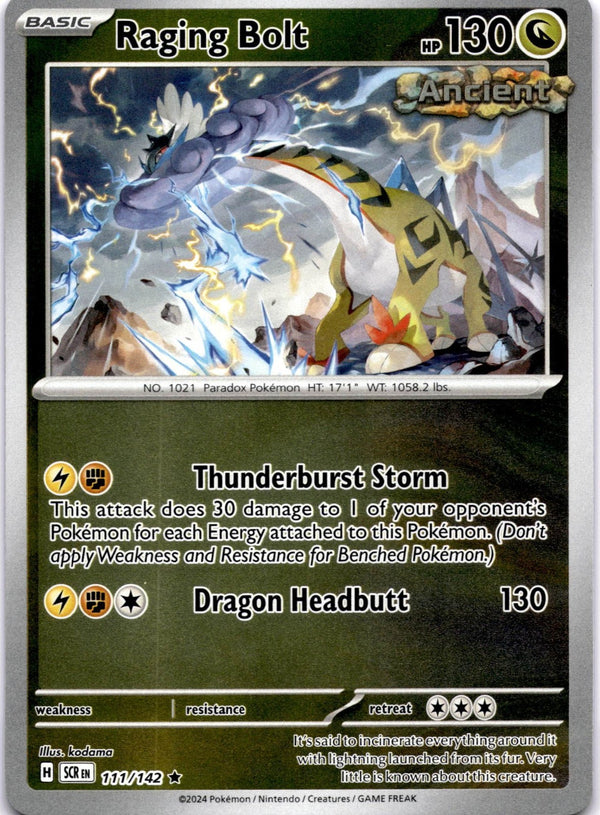 Pokemon Raging Bolt 111/142 Stellar Crown Reverse Holo NM