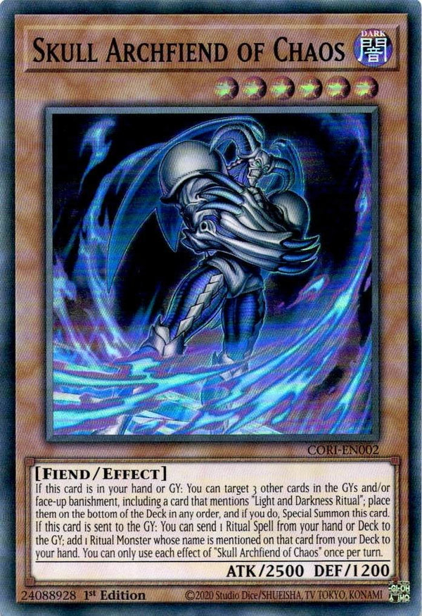 Yugioh Skull Archfiend of Chaos CORI-EN002 Super Rare 1st Edition NM