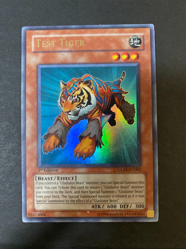 Yugioh Test Tiger GLAS-EN082 Ultra Rare 1st Edition LP
