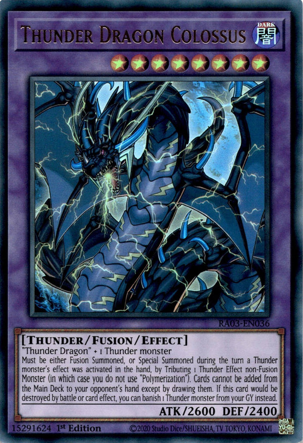 Yugioh Thunder Dragon Colossus RA03-EN036 Ultra Rare 1st Edition NM
