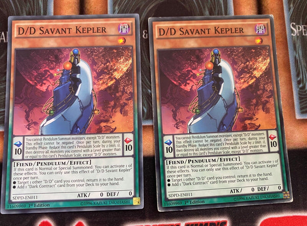 Yugioh D/D Savant Kepler SDPD-EN011 (2 Cards) Common 1st Edition HP