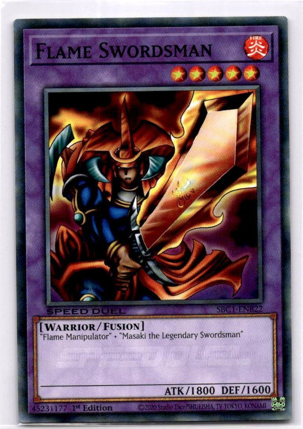 Yugioh Flame Swordsman SBC1-ENB22 Common 1st Edition NM
