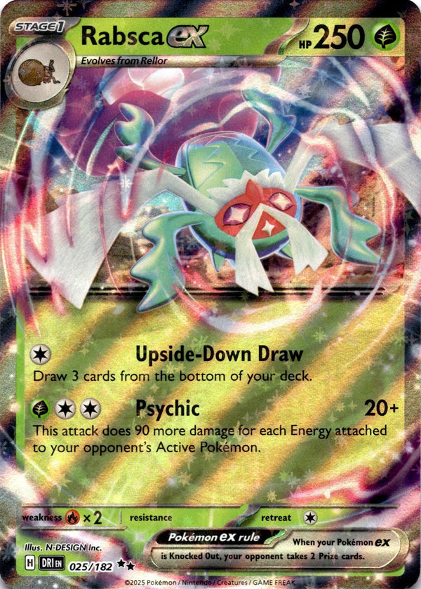 Pokemon Rabsca ex 025/182 Destined Rivals Full Art Holo NM