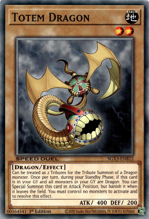 Yugioh Totem Dragon SGX3-ENB12 Speed Duel Common 1st Edition NM
