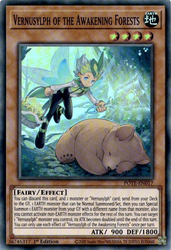 Yugioh Vernusylph of the Awakening Forests POTE-EN017 Super Rare 1st Edition NM