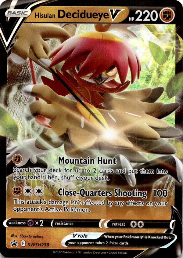 Pokemon Hisuian Decidueye V SWSH238 Black Star Promos Full Art Holo NM