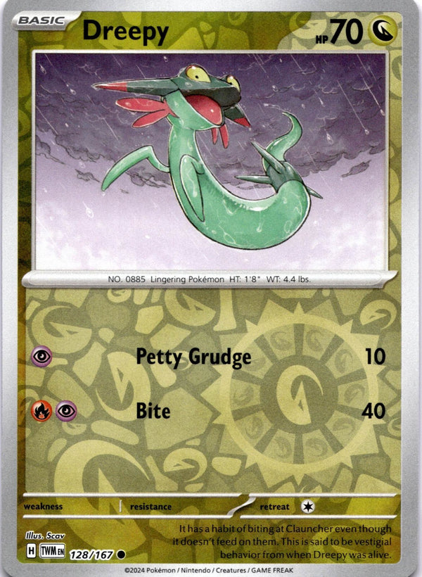 Pokemon Dreepy 128/167 Twilight Masquerade Reverse Holo NM