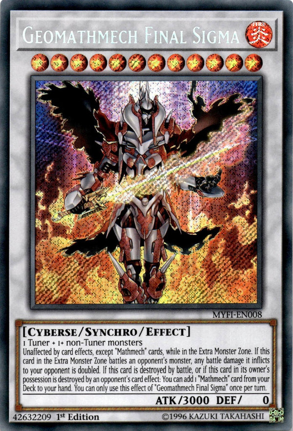 Yugioh Geomathmech Final Sigma MYFI-EN008 Secret Rare 1st Edition NM
