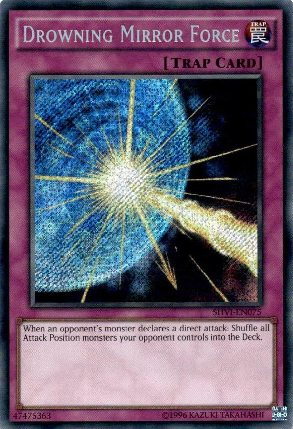 Yugioh Drowning Mirror Force SHVI-EN075 Secret Rare 1st/Unlim Edition NM