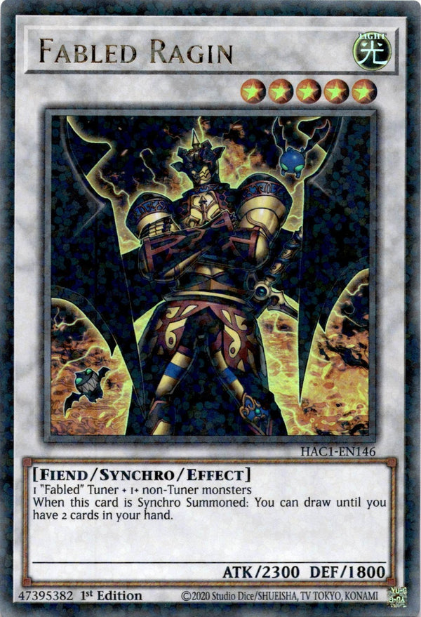 Yugioh Fabled Ragin HAC1-EN146 Duel Terminal Ultra Rare 1st Edition NM