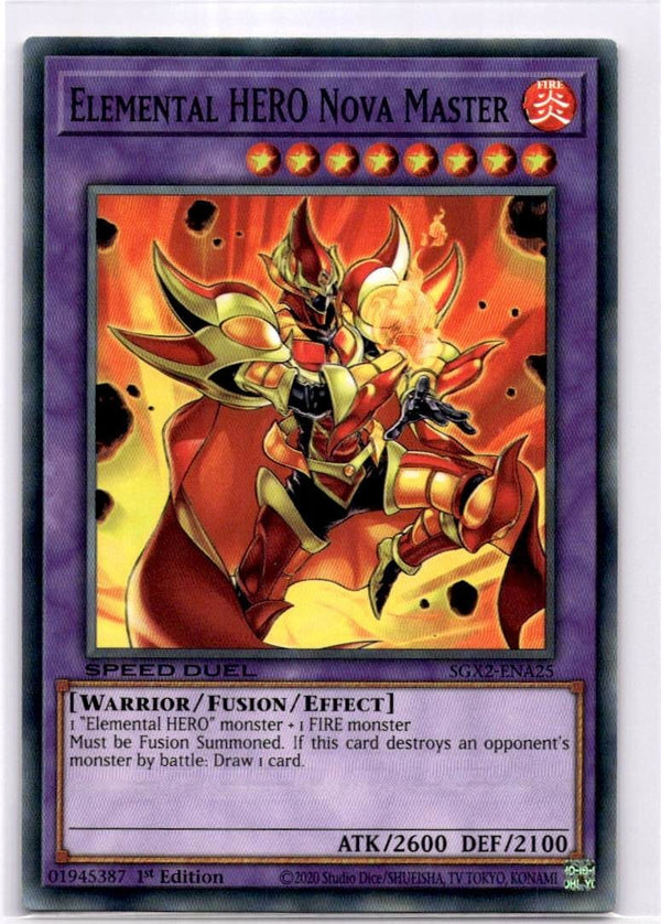 Yugioh Elemental HERO Nova Master SGX2-ENA25 Common 1st Edition NM