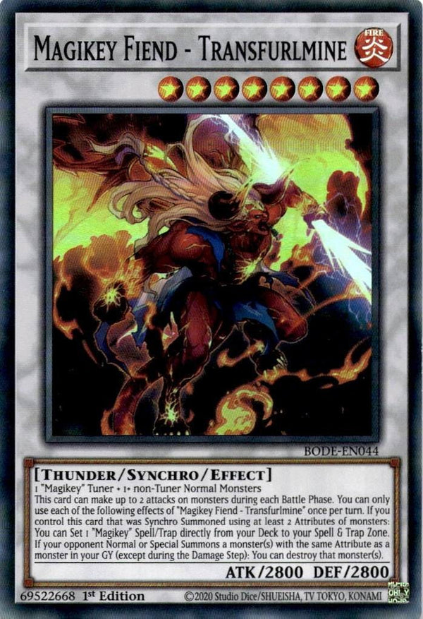 Yugioh Magikey Fiend - Transfurlmine BODE-EN044 Super Rare 1st Edition NM