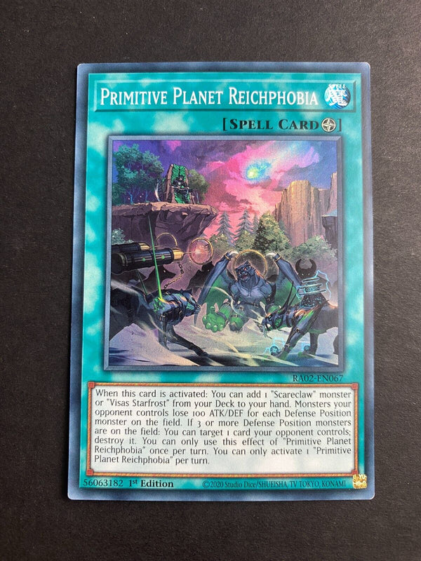 Yugioh Primitive Planet Reichphobia RA02-EN067 Super Rare 1st Edition NM